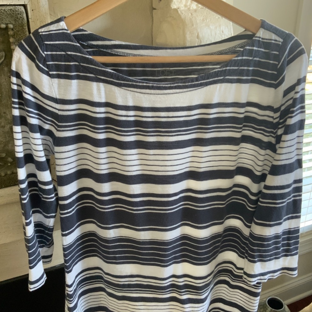 Ann Taylor Loft Boatneck Striped T-Shirt - Picture 5 of 5